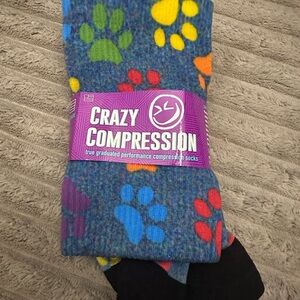 Crazy compression-Colorful Paw Print Socks